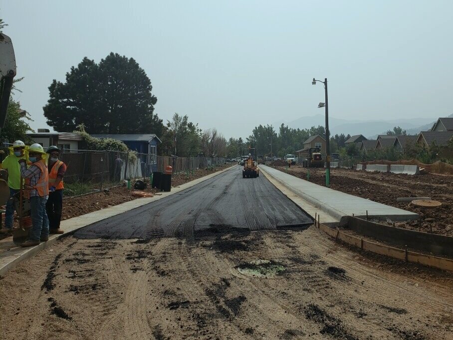 New paved road at Ponderosa