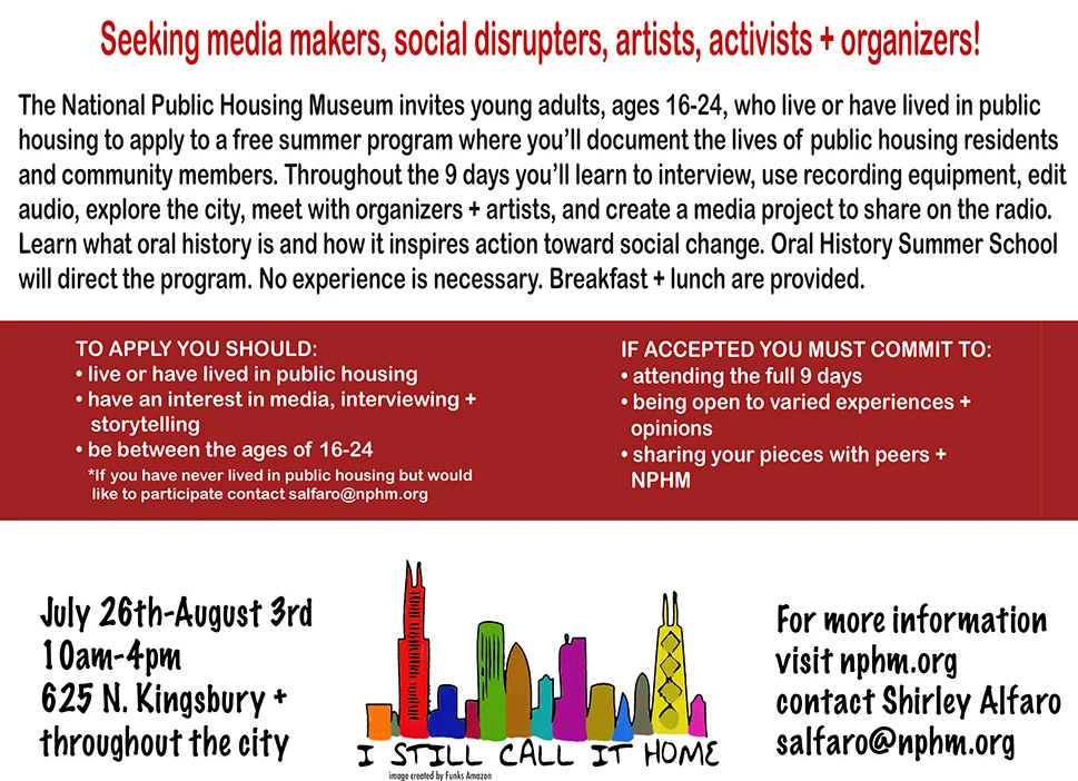 Deadline to apply is July 5th. Acceptance notifications by July 10th. APPLY NOW In partnership with Oral History Summer School. 