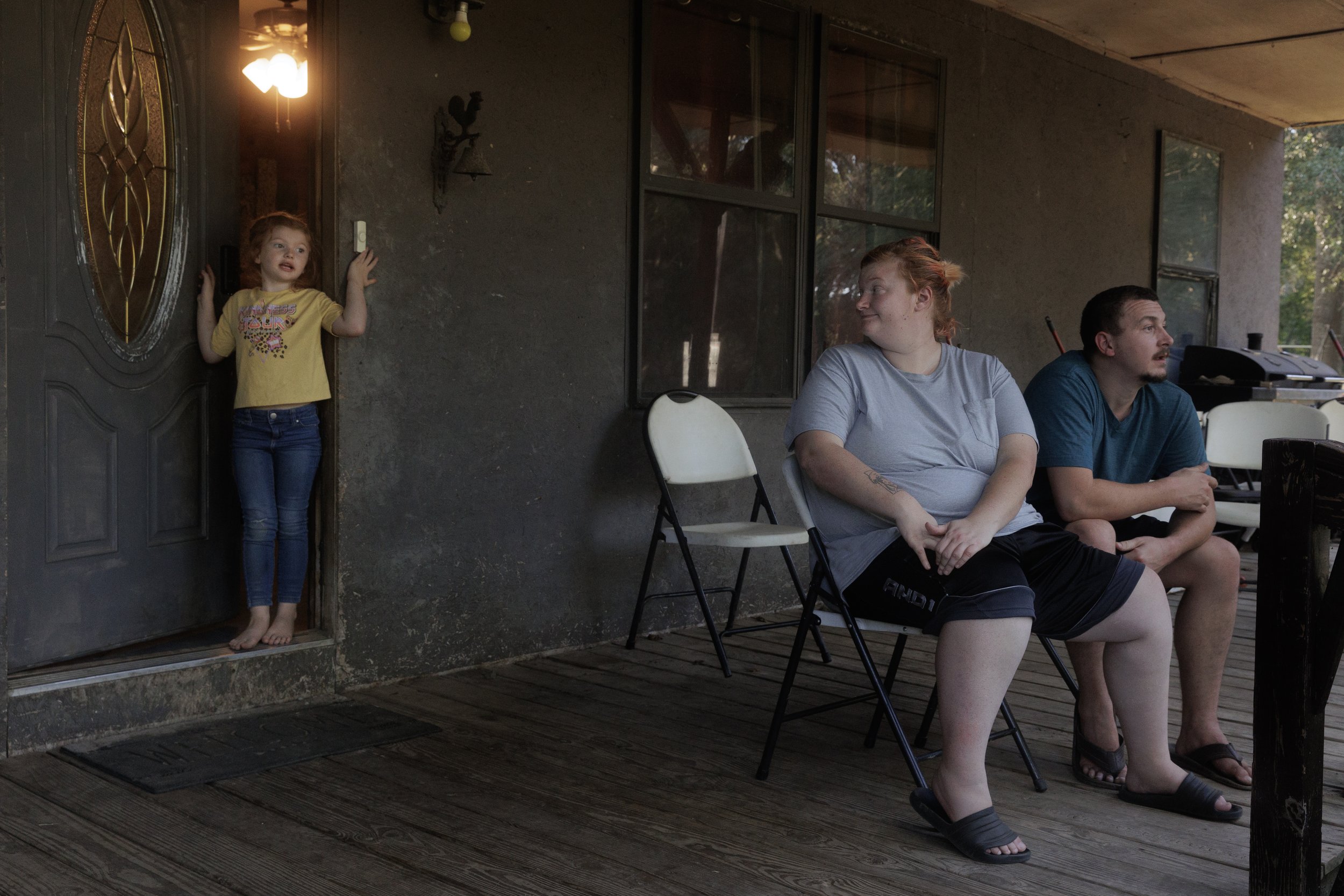  Artemis, 4, asks her mother Miranda to come inside and play with her. “How am I supposed to answer their questions when I don’t have my own answers?” Miranda has struggled to parent her children through a tragedy she herself hasn’t come to terms wit