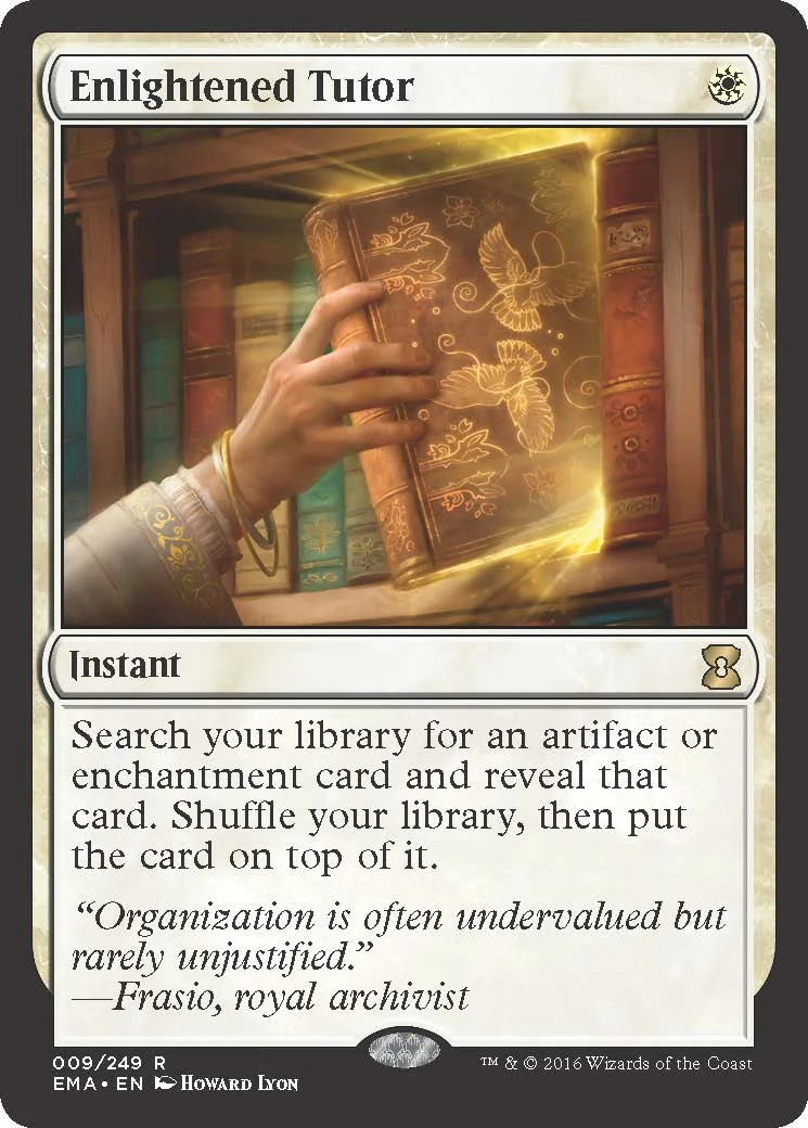 tutor mtg cards Demonic Dominaria Remastered (DMR) #421 Illustrated by Richard Kane Ferguson Magic Enlightened Tutor from Eternal Masters
