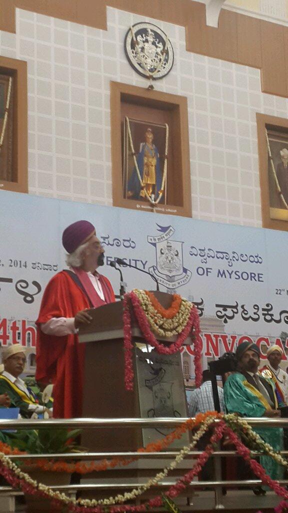 Convocation address at University of Mysore, March 2014