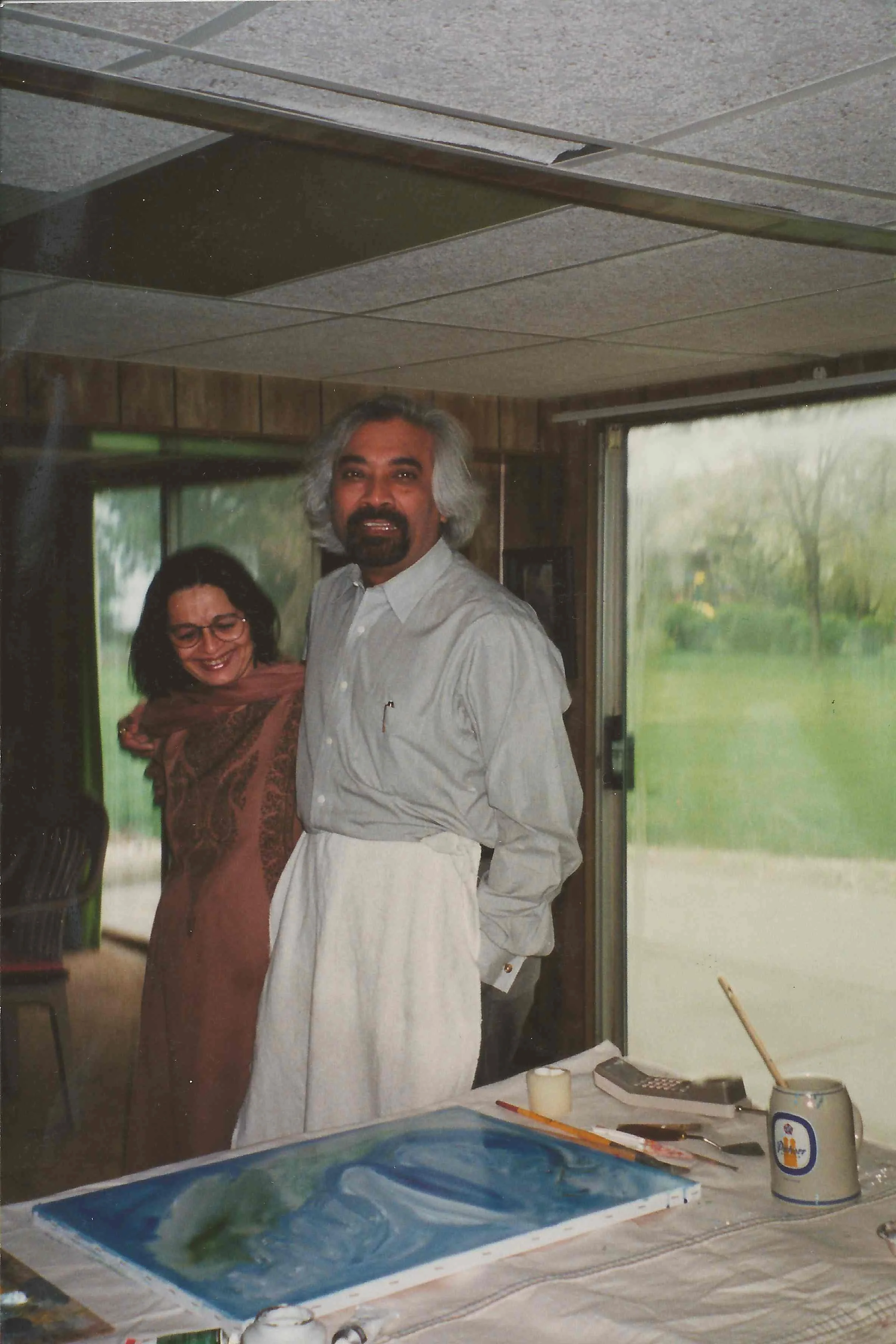 Sam painting in the early days...