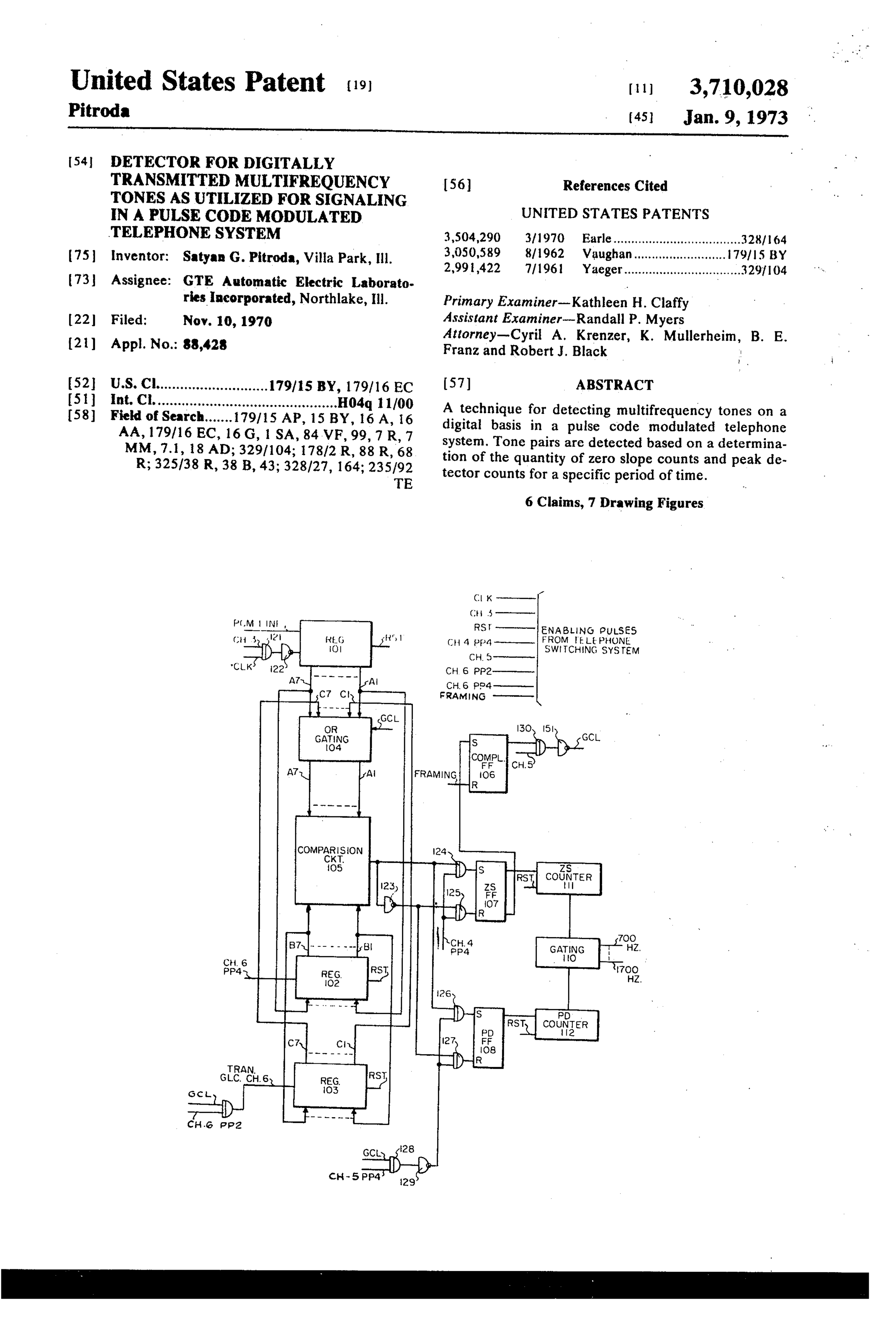 US3710028 Detector For Digitally Transmitted Multi frequency Tones As Utilized For Signaling In A Pulse Code Modulated Telephone System.jpg
