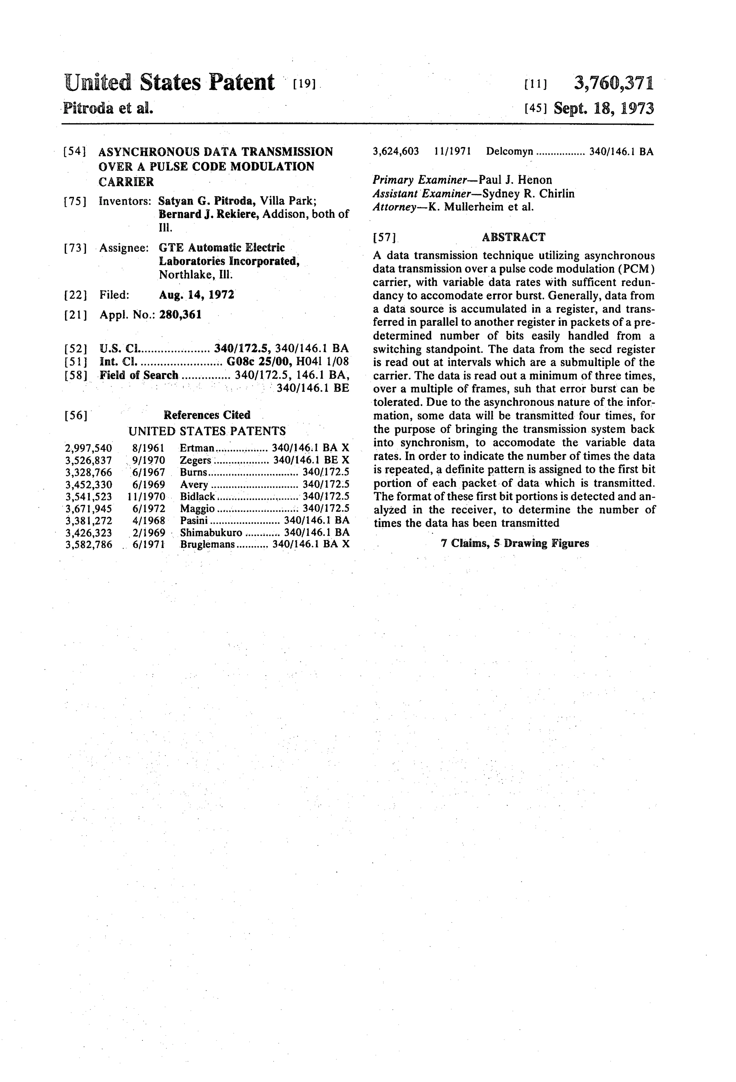 US3760371 Asynchronous Data Transmission Over A Pulse Code Modulation Carrier.jpg
