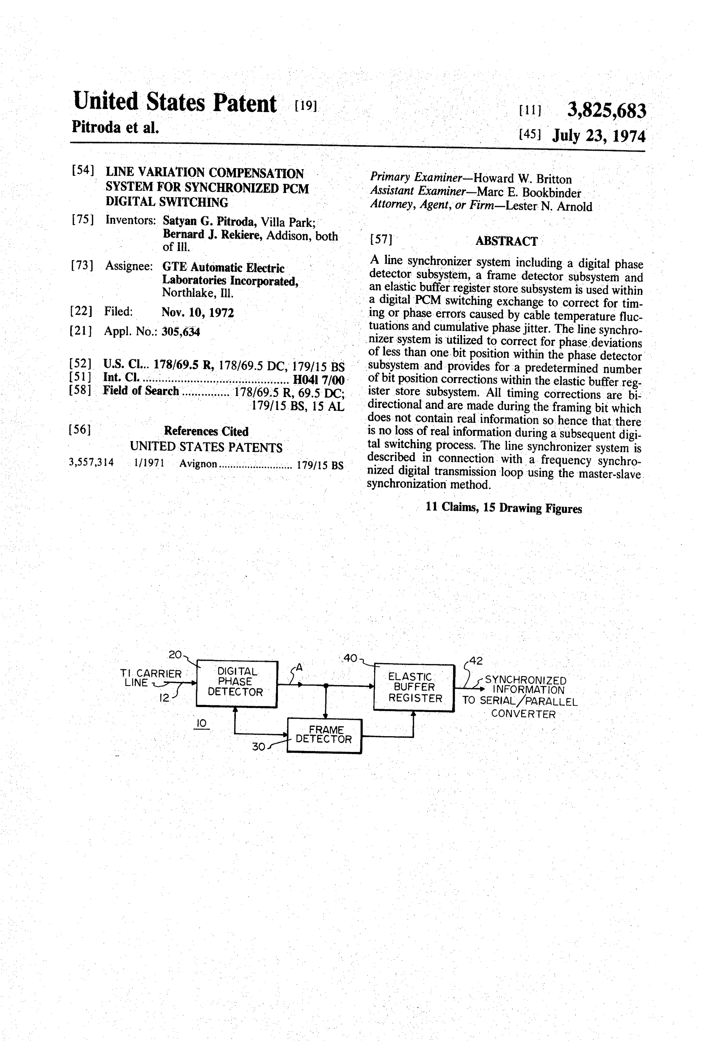 US3825683 Line Variation Compensation System For Synchronized PCM Digital Switching.jpg