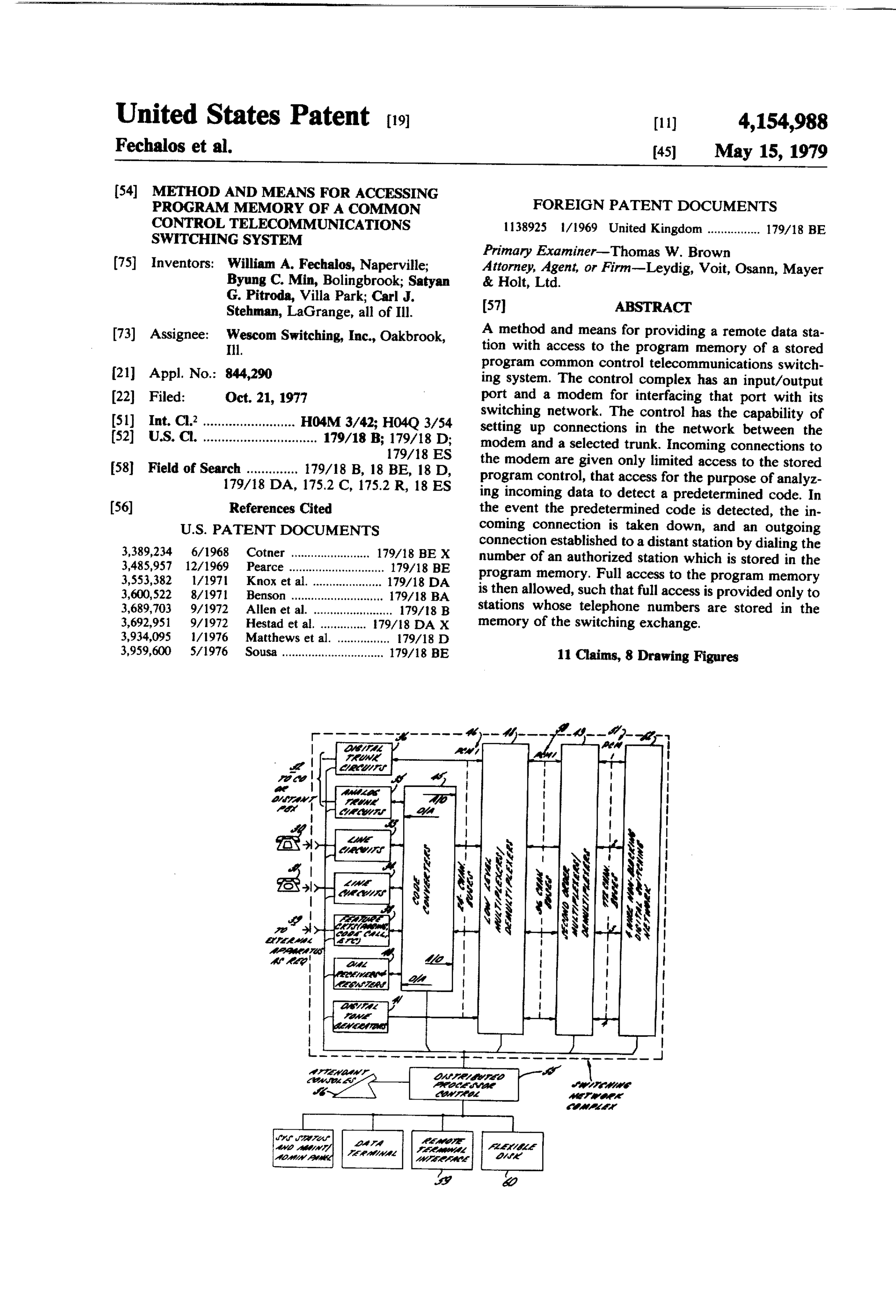 US4154988 Method and means for accessing program memory of a common control telecommunications switching system.jpg