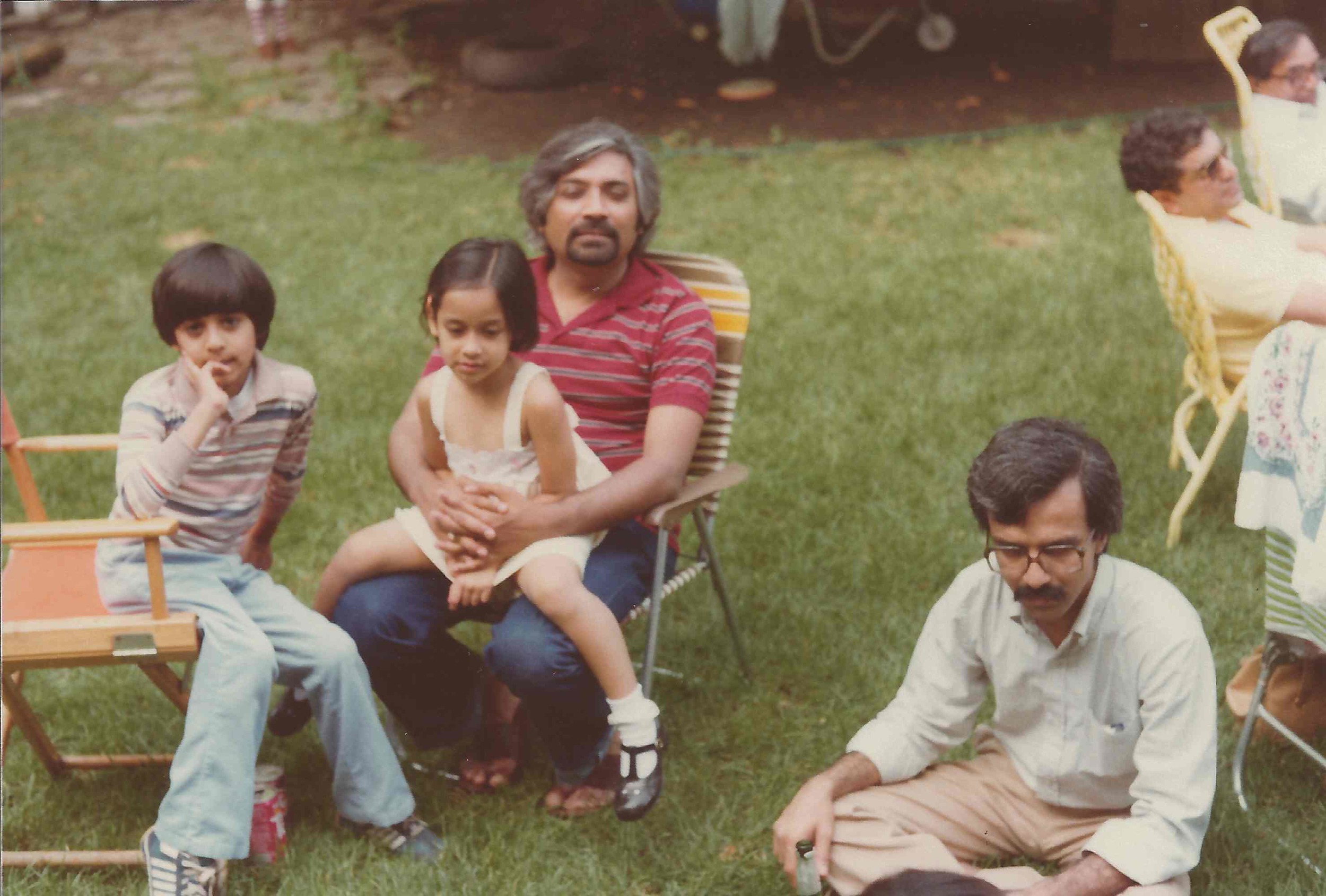 Sam, Salil, Rajal, and friend Rajiv Desai at Downer's Grove home
