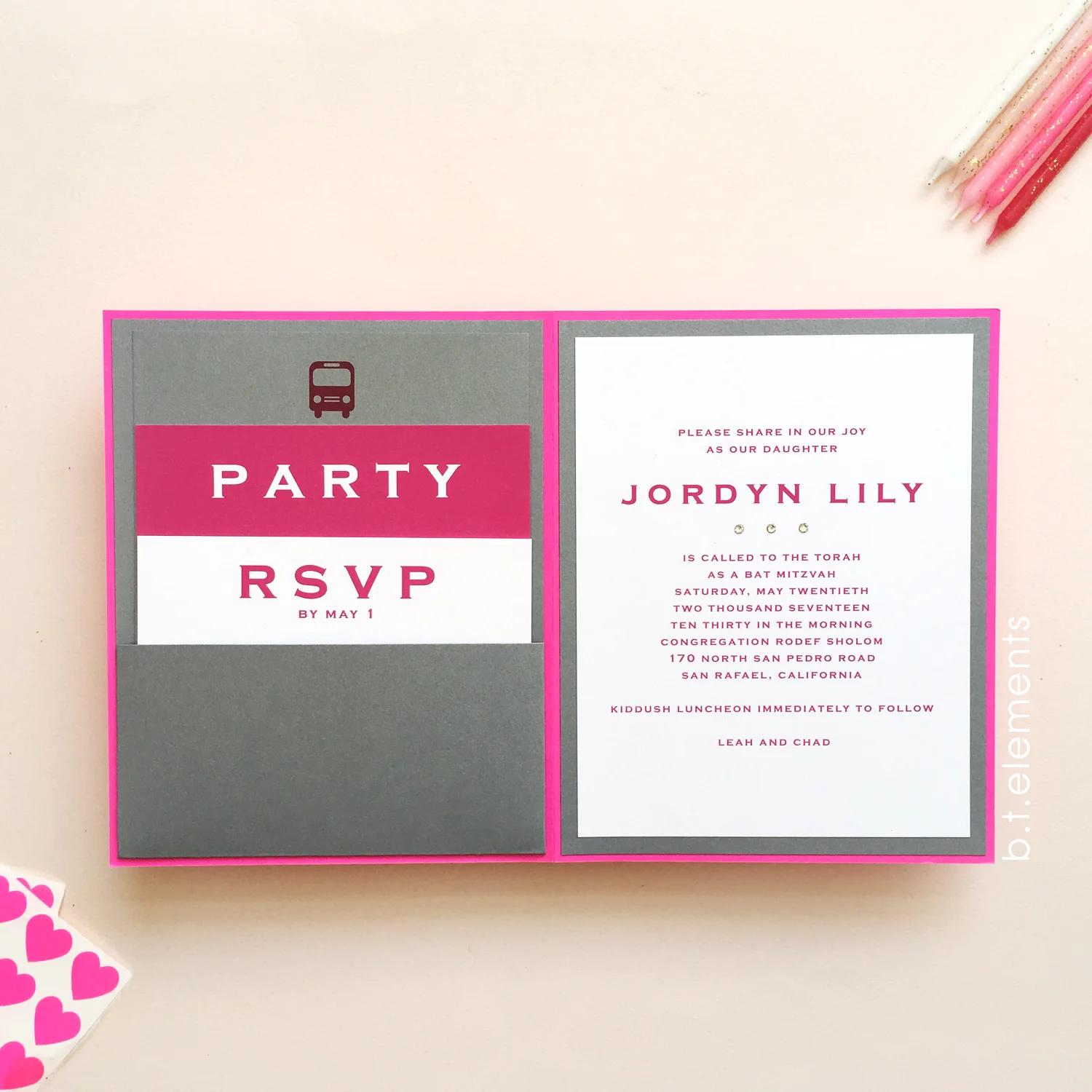 Jordyn's Bat Mitzvah Invitation, 2017 Store: RSVP in San Francisco, CA