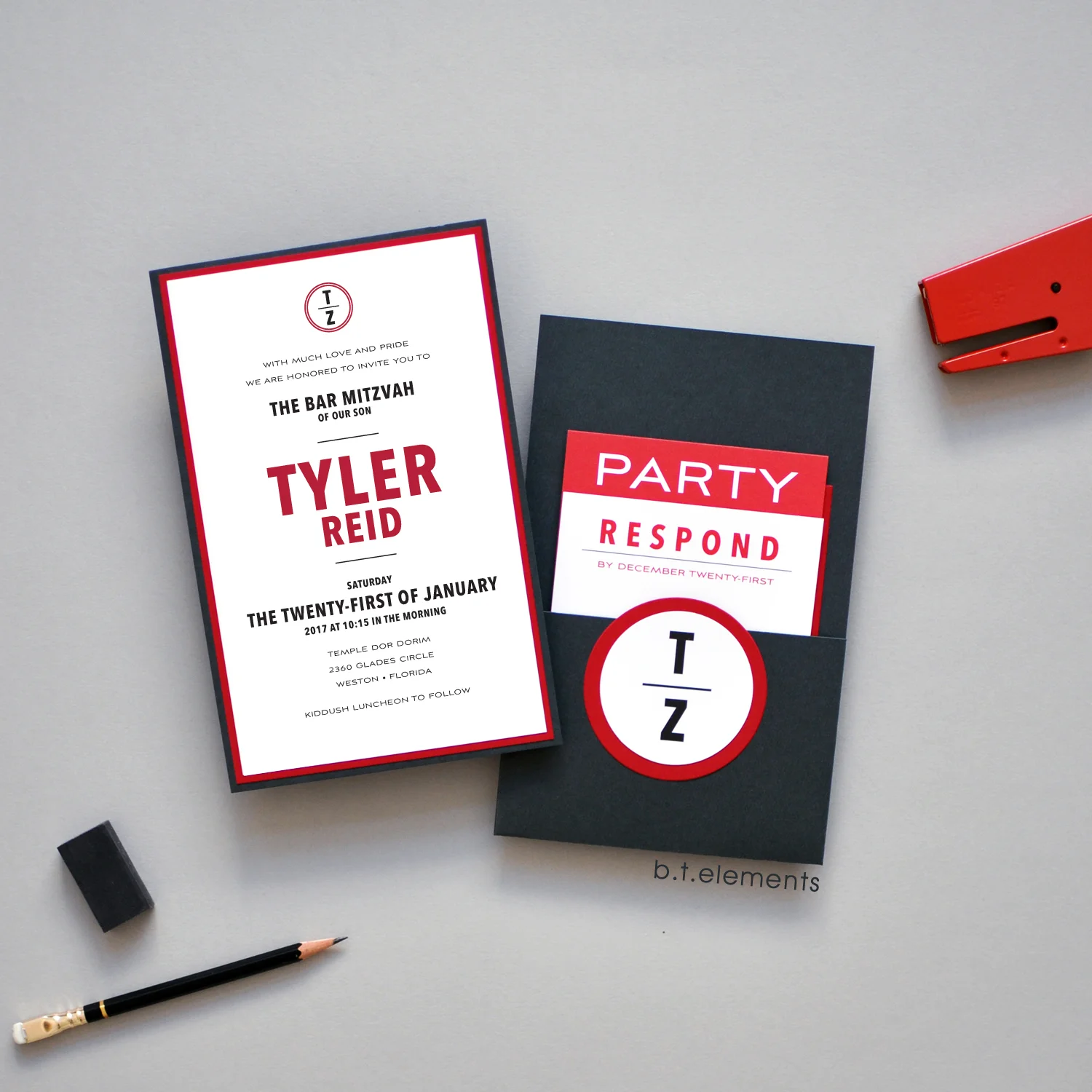 Tyler's Bar Mitzvah Invitation, 2017 Store: Enchanting Invitations in Ft. Lauderdale, FL