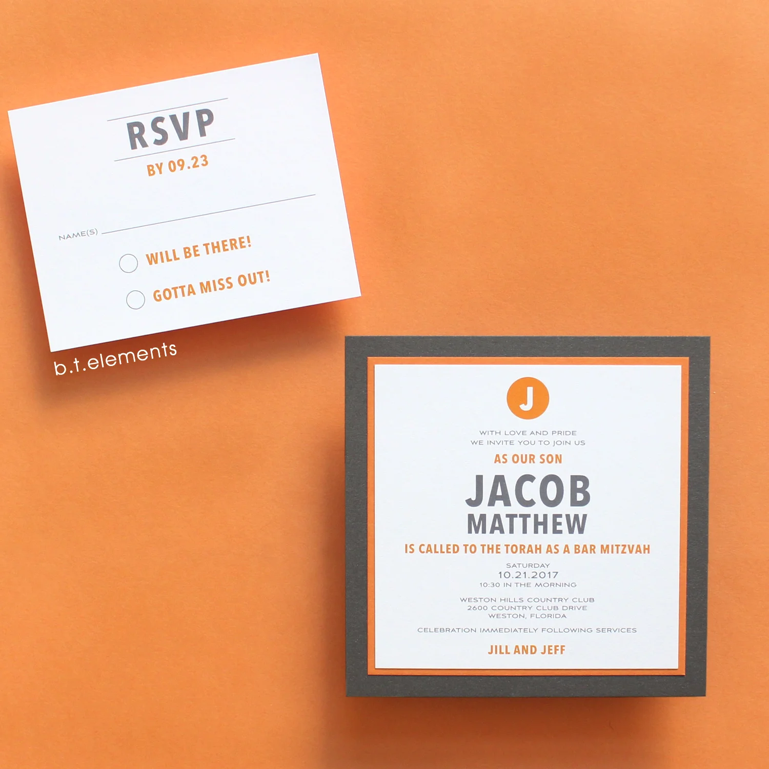Jacob's Bar Mitzvah Invitation, 2017 Store: Styled Events in Weston, FL