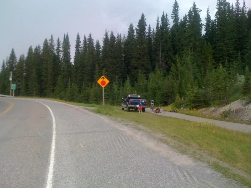 This picture was taken before we were told that bylaw prefers you DON’T park on the lawn but instead on the shoulder of the road. I’ve kept it in so you get a really good idea of where it is.