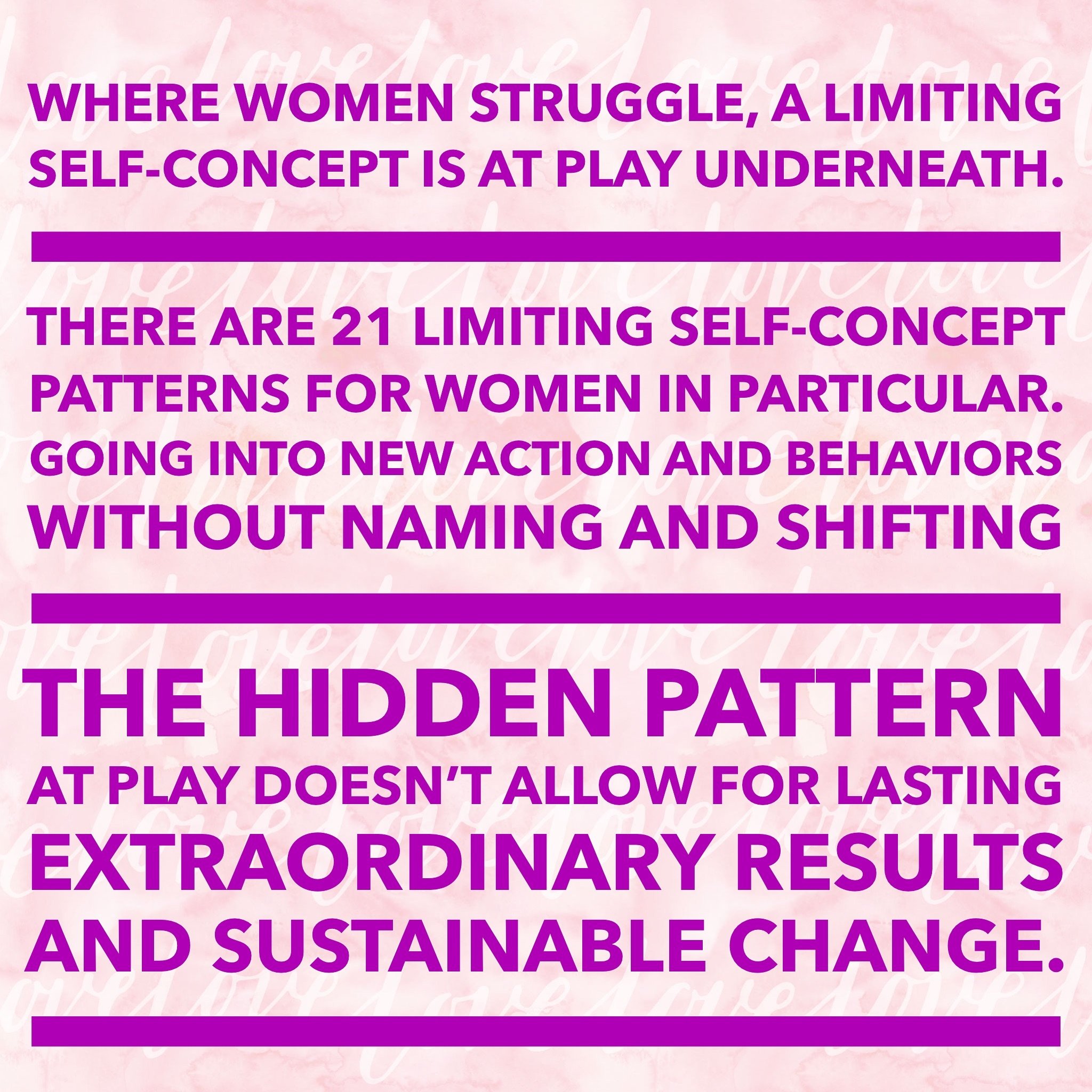 This is not simply a mindset shift but a somatic shift too! 💃
Being informed by these 21 patterns as a health practitioner and coach and supporting a woman to lovingly and powerfully transform the inner hidden pattern that is the barrier to her grow