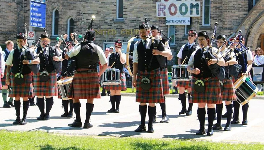 Ready to march into the competition circle - Kincardine Highland Games