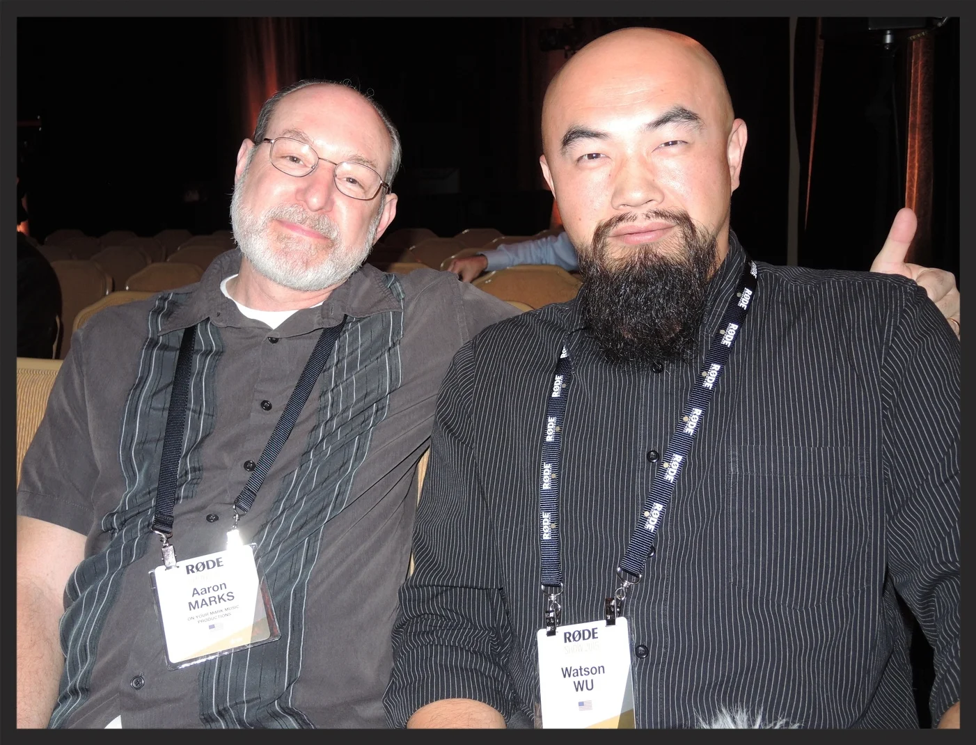 Aaron Marks and Watson Wu at Røde Show 2015.