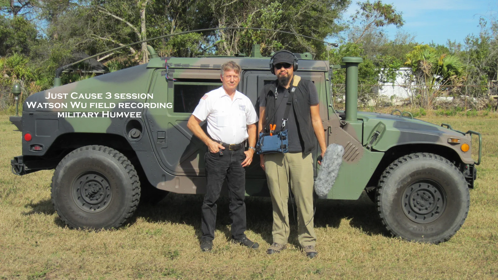 Field recording a Humvee with owner/driver Wayne.
