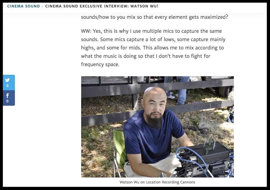 CinemaSound interviewed me