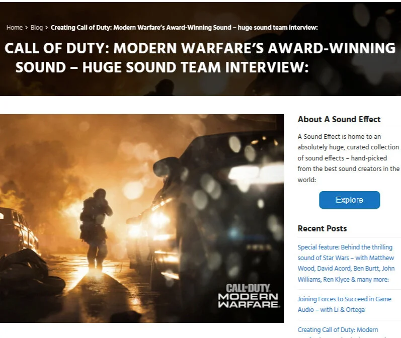 CoD MW ASoundEffect Interview