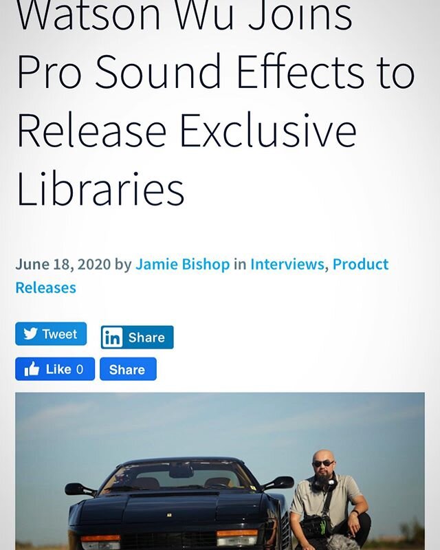 Press release! I have partnered up with Pro Sound Effects company.
.
News on my Blog page at WatsonWu.com
.
Photo by @dionphotography .
#prosoundeffects #soundeffects #watsonwu #watsonwustudios #soundeffectslibrary #sounddesign #sounddesigner #polari