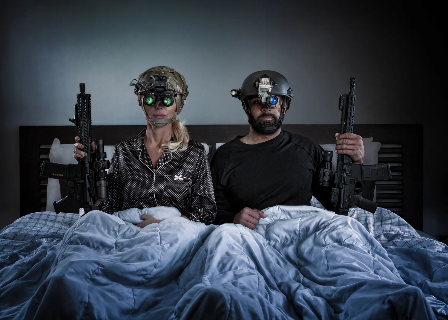 The first time my husband suggested we stay home for our date and “rehearse low-light scenarios,” I imagined doing 2-person room clears through the kitchen and den wearing night vision gear.
