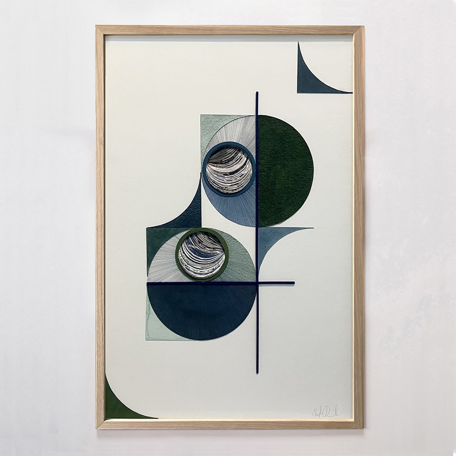  Papercut, ink, watercolor, oil chalk, cotton paper  40 × 60 cm  - SOLD - 