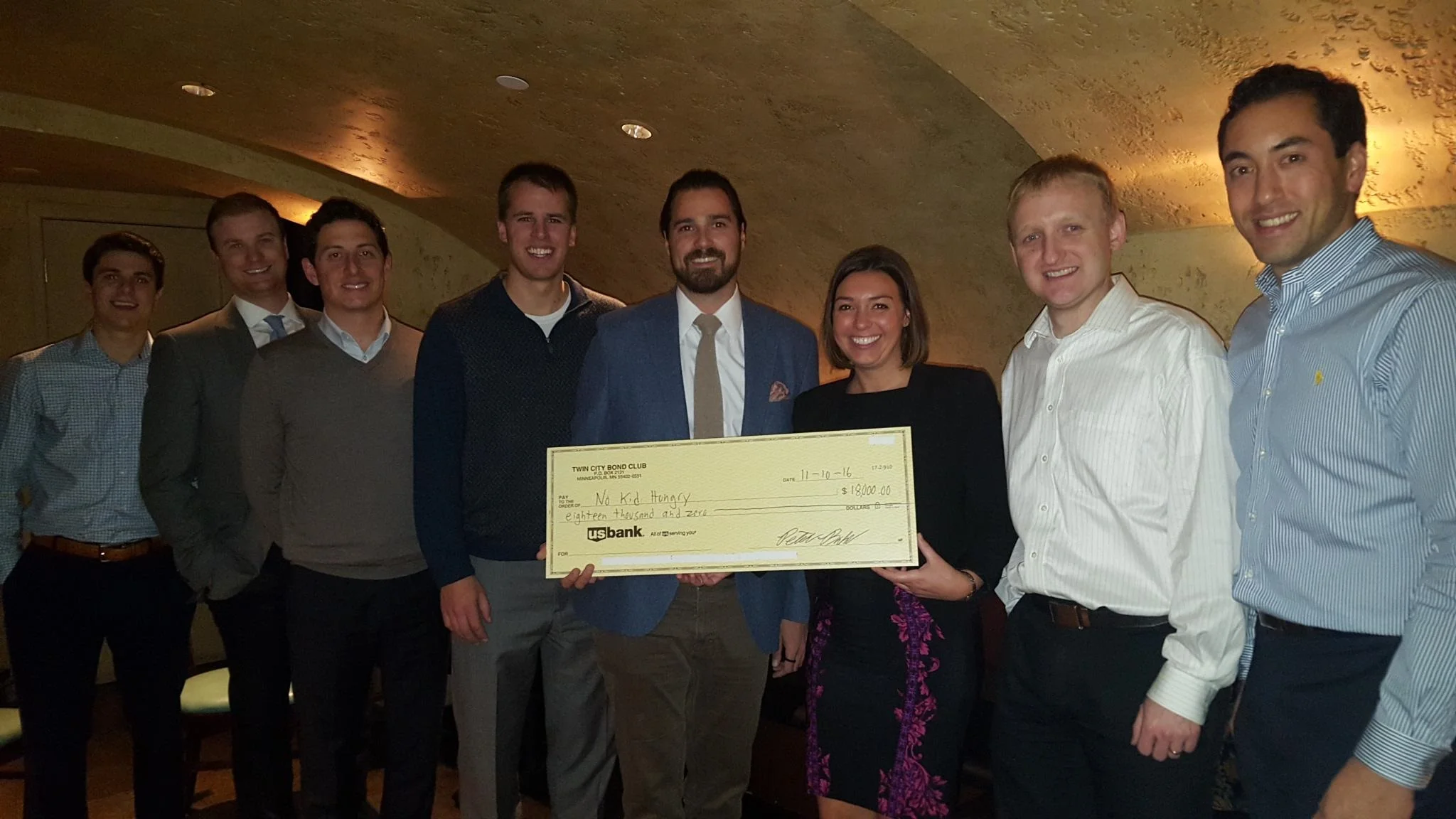 Check given to No Kid Hungry for $18,000