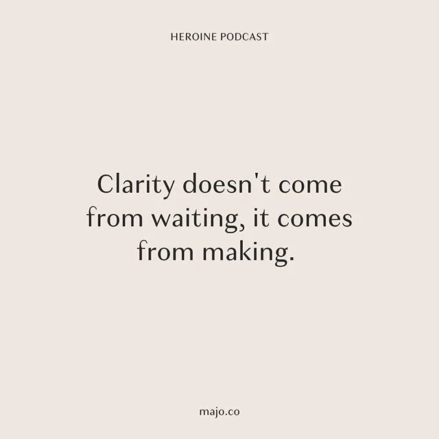 For those of you who are not yet following, here is a peek into last season's podcast episode “The Key to Your Clarity.”⁠ ⁠🖤 If you're not already subscribed, search "HEROINE" in Spotify & ApplePodcasts and subscribe to listen:⁠⠀
⁠⠀
⁠Have you thought about striking out on your own? taking a more independent role? How come you haven’t started yet? ⁠⠀
⁠⠀
The most common reason for not breaking out is waiting for clarity. ⁠⠀
⁠⠀
Now is not the time for waiting, It's time to get a little fire under your butt! ⁠⠀
⁠⠀
Here is the key, ready? ⁠⠀
⁠⠀
⁠🔑 Clarity doesn’t come from waiting, it comes from making. you just need a starting point, so go out there and start a project, throw it at someone and see how they react. ⁠⠀
⁠⠀
Our podcast HEROINE is available on Spotify and ApplePodcast and will be picking back up Spring 2020.⁠⠀
⁠⠀
⁠⁠⠀
⁠⠀
⁠⁠⠀
#heroine #heroinefm #heroinejourney #womeninbiz #womentrepreneurs #sidehustle #femininepower #createexploretakeover #ladyboss #girlboss #GoodGirls #womenempoweringwomen #creativepreneur #womenwhowork #propelwomen #bossbabes #womenwhohustle #badasswomen #inspiration #motivation #wisdom #sisterspotlight