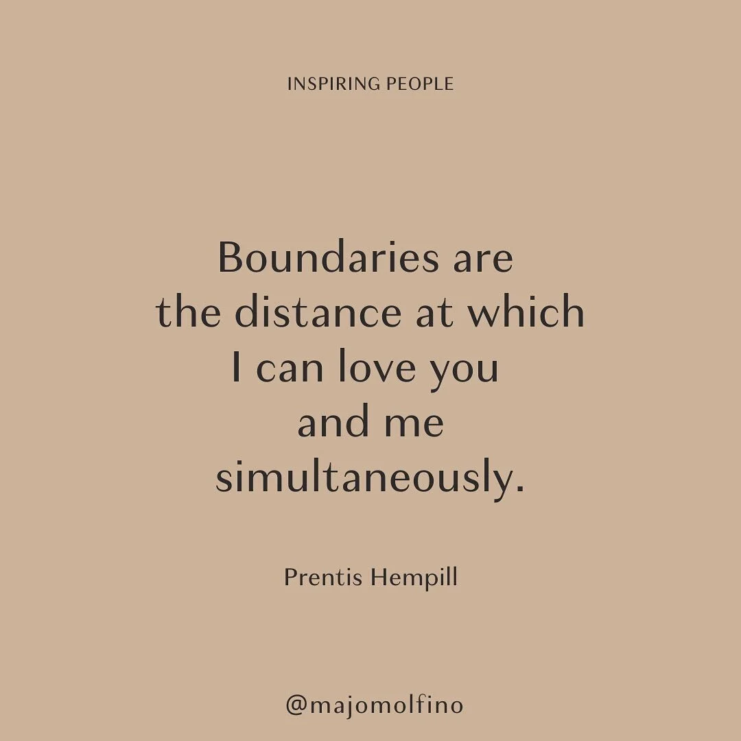 I remind myself that boundaries are not walls. Instead they're flexible, changeable and movable, and it's up to me how open or closed I'll allow them to be at any given time. 
.
.
Another magical characteristic of boundaries? @prentishemphill put it 