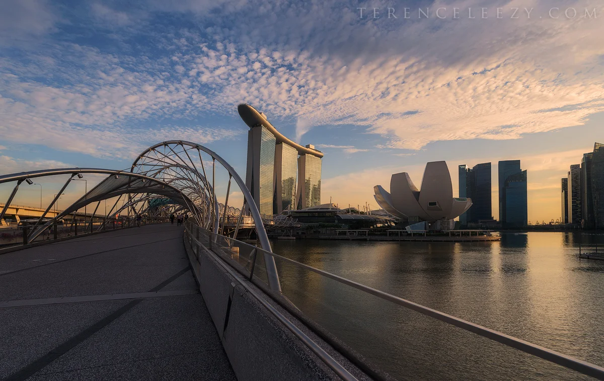 Marina Bay Sands with the Helix Bridge