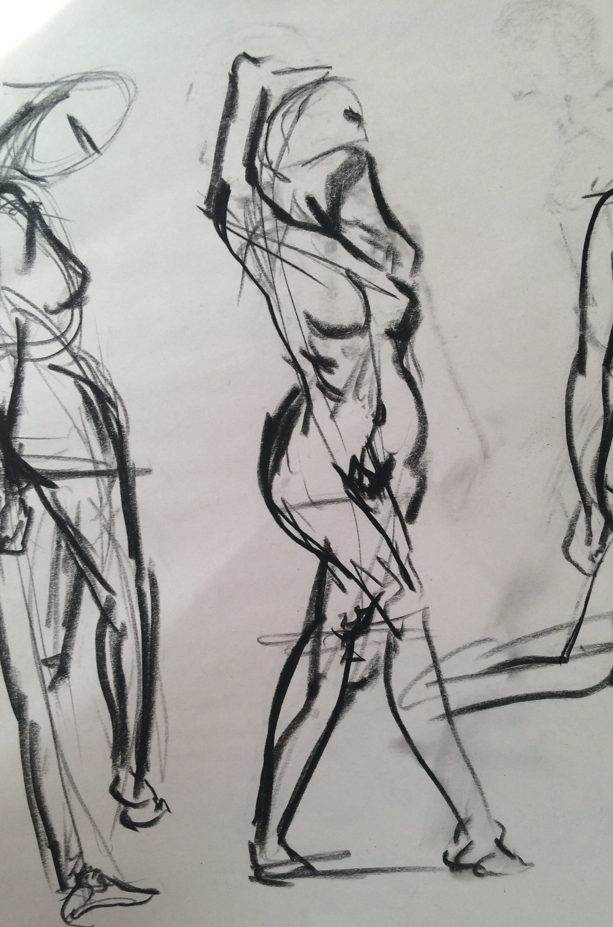 figure-drawing study, charcoal
