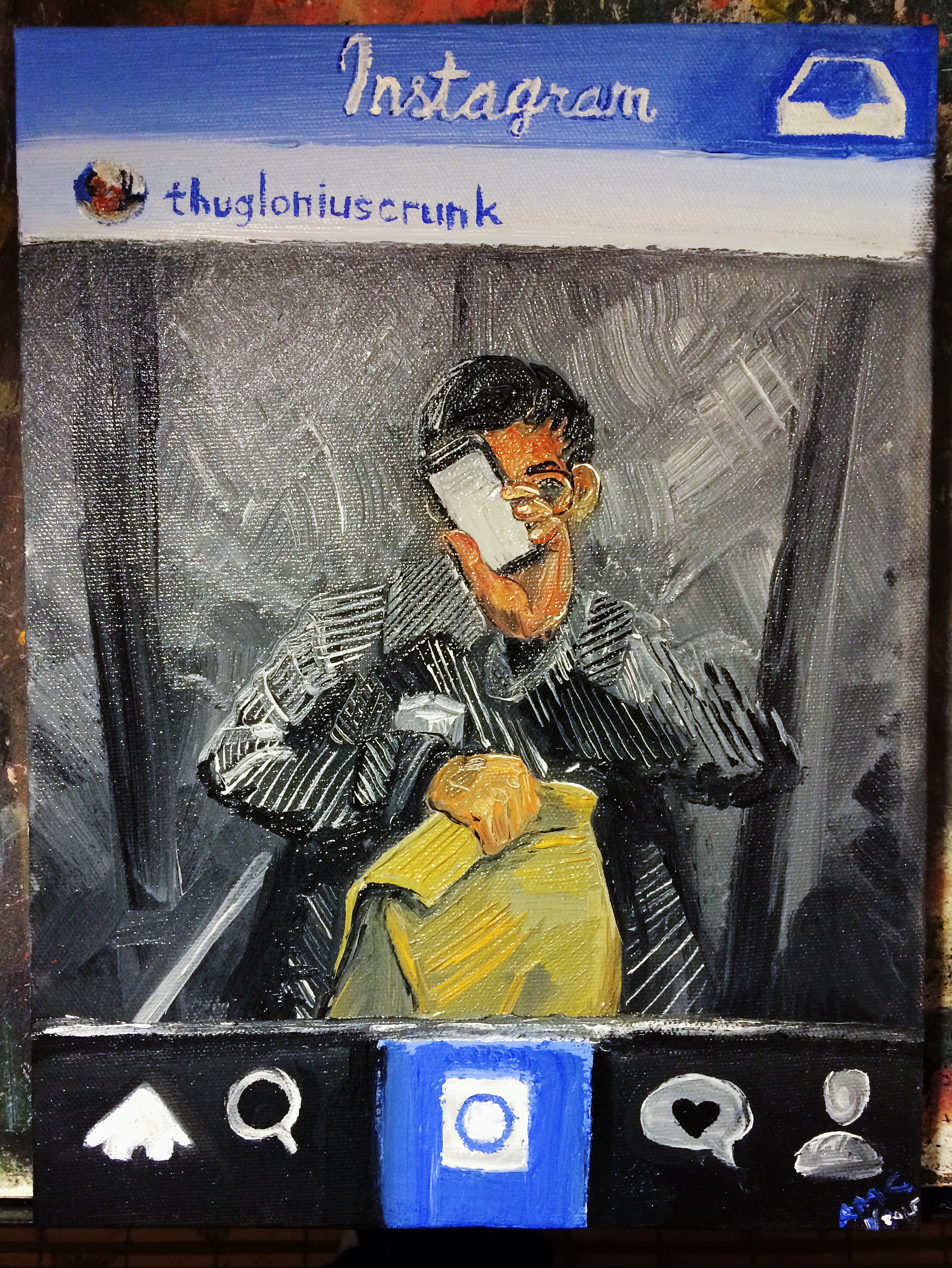 oil painting of an instagram