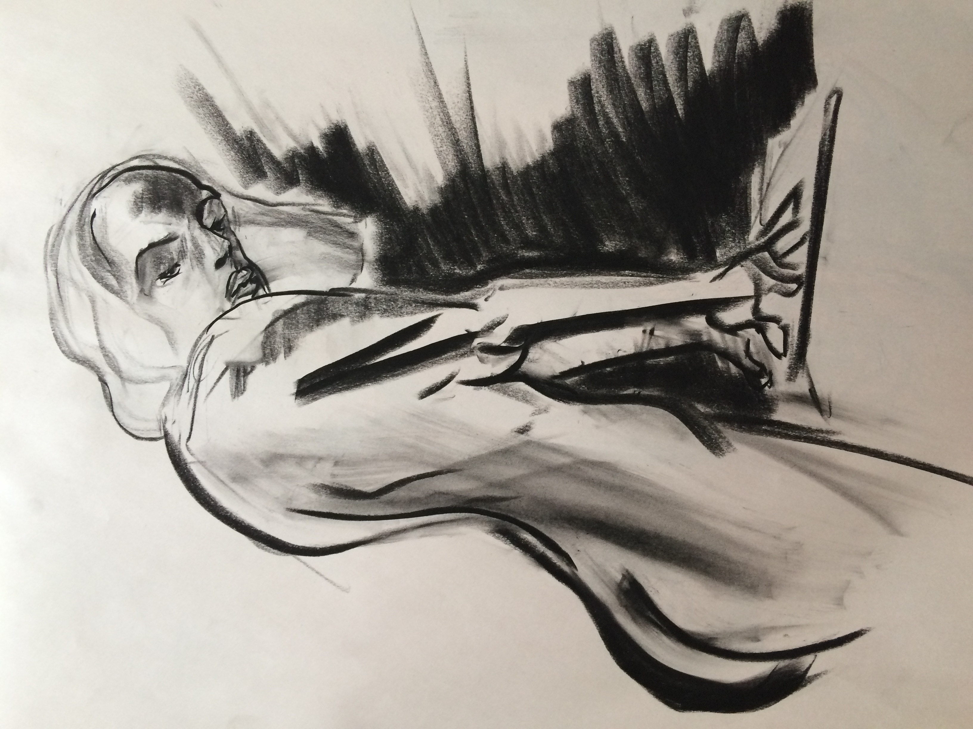charcoal stylized figure study