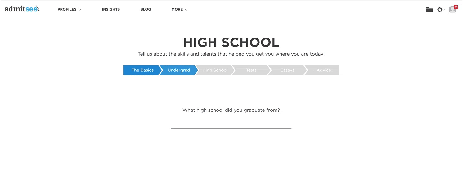The new profile entry in action
