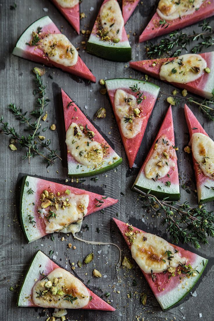 Watermelon Triangles with Nut Crumble