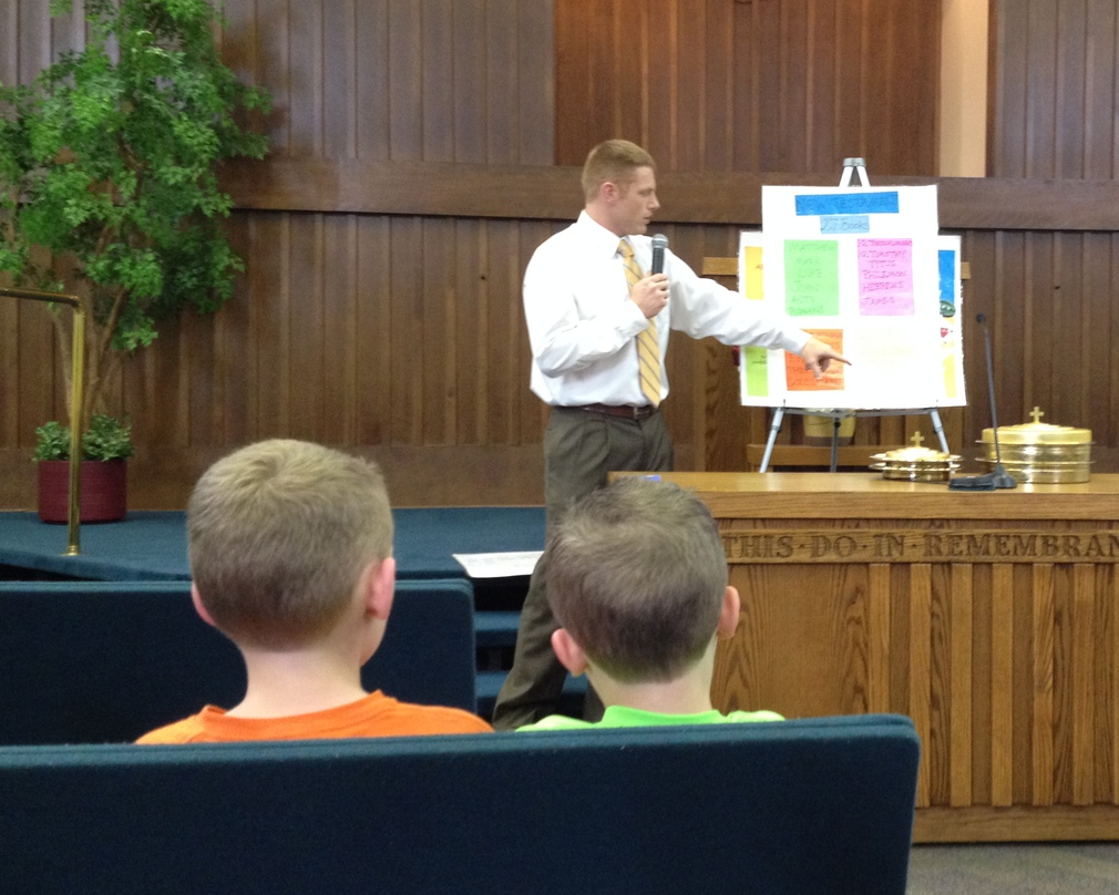 KidSing - Every Sunday night, we start off our evening worship service by spending the first ten minutes helping the kids learn basic Bible knowledge through interactive quizzing and singing.