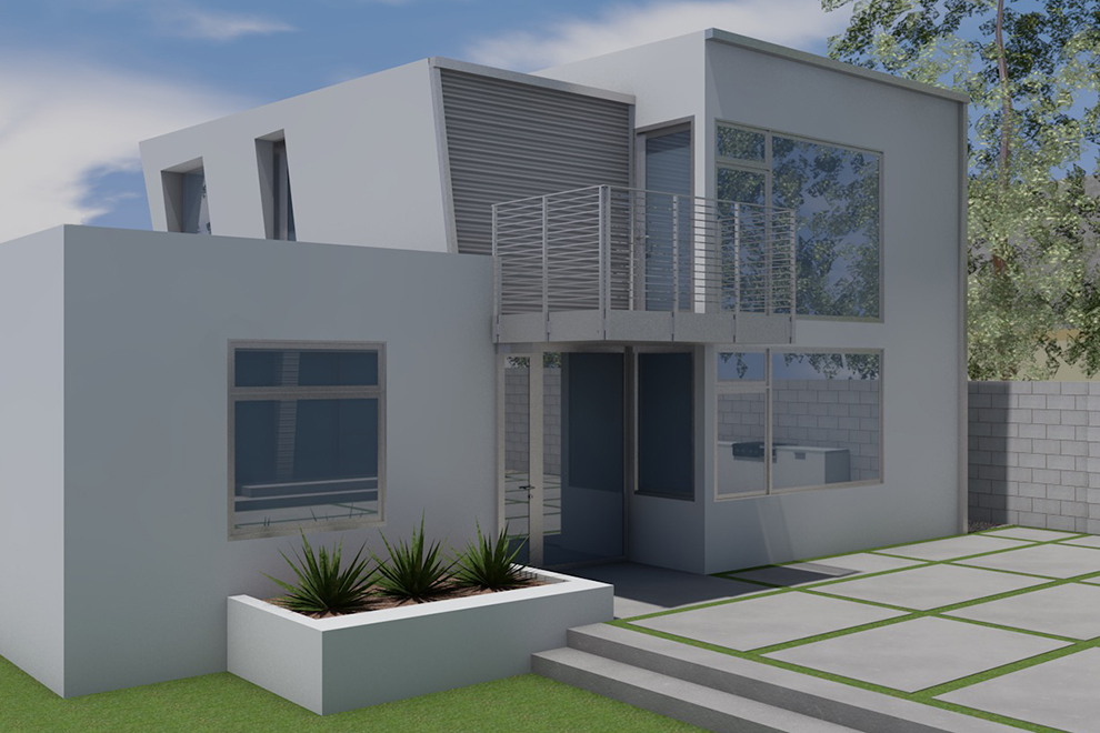  Santa Monica Contemporary Home Remodel-Addition Rear Elevation