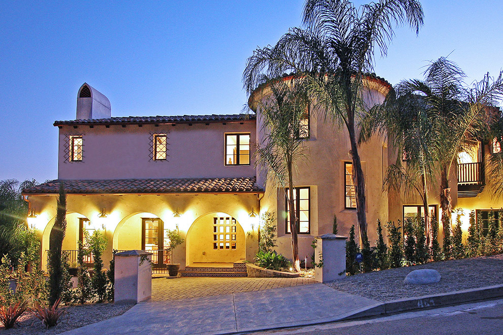 Pacific Palisades Spanish Residence Front Elevation