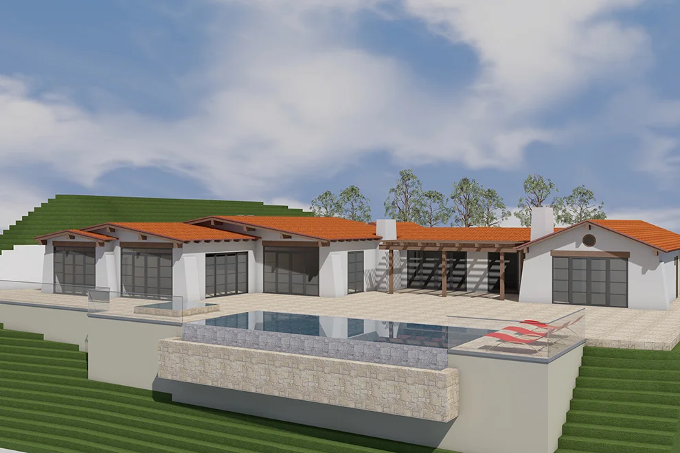 Hollywood Hills Hacienda Home Remodel/Addition Rendering