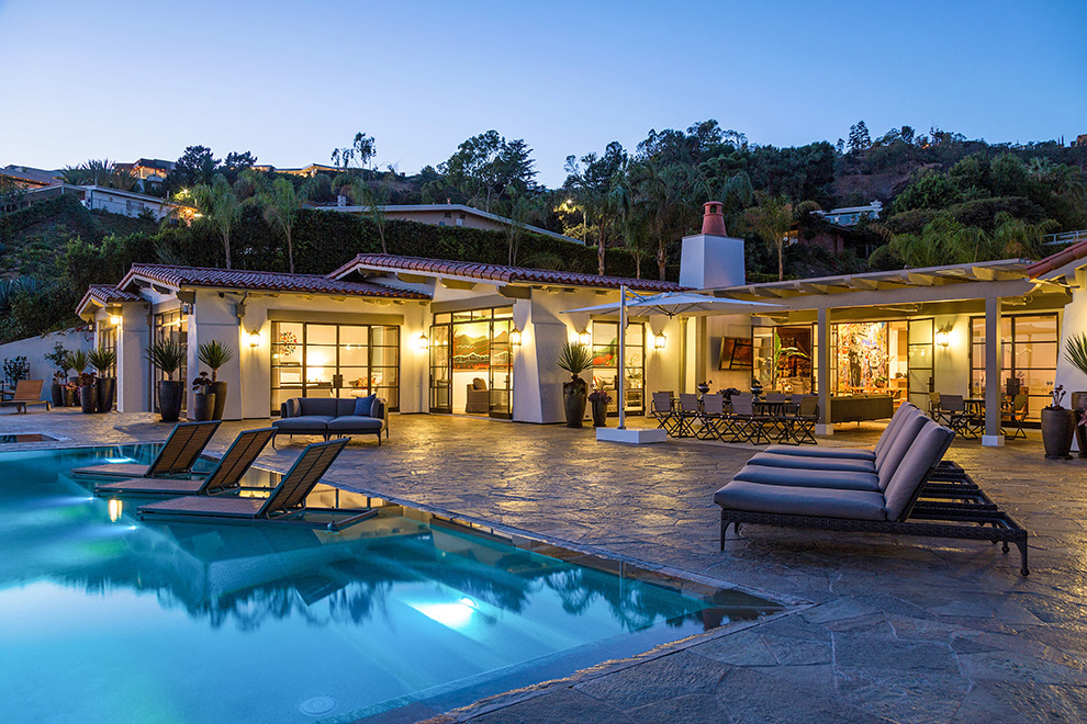 Hollywood Hills Spanish Home Remodel/Addition Infinity Pool & Deck