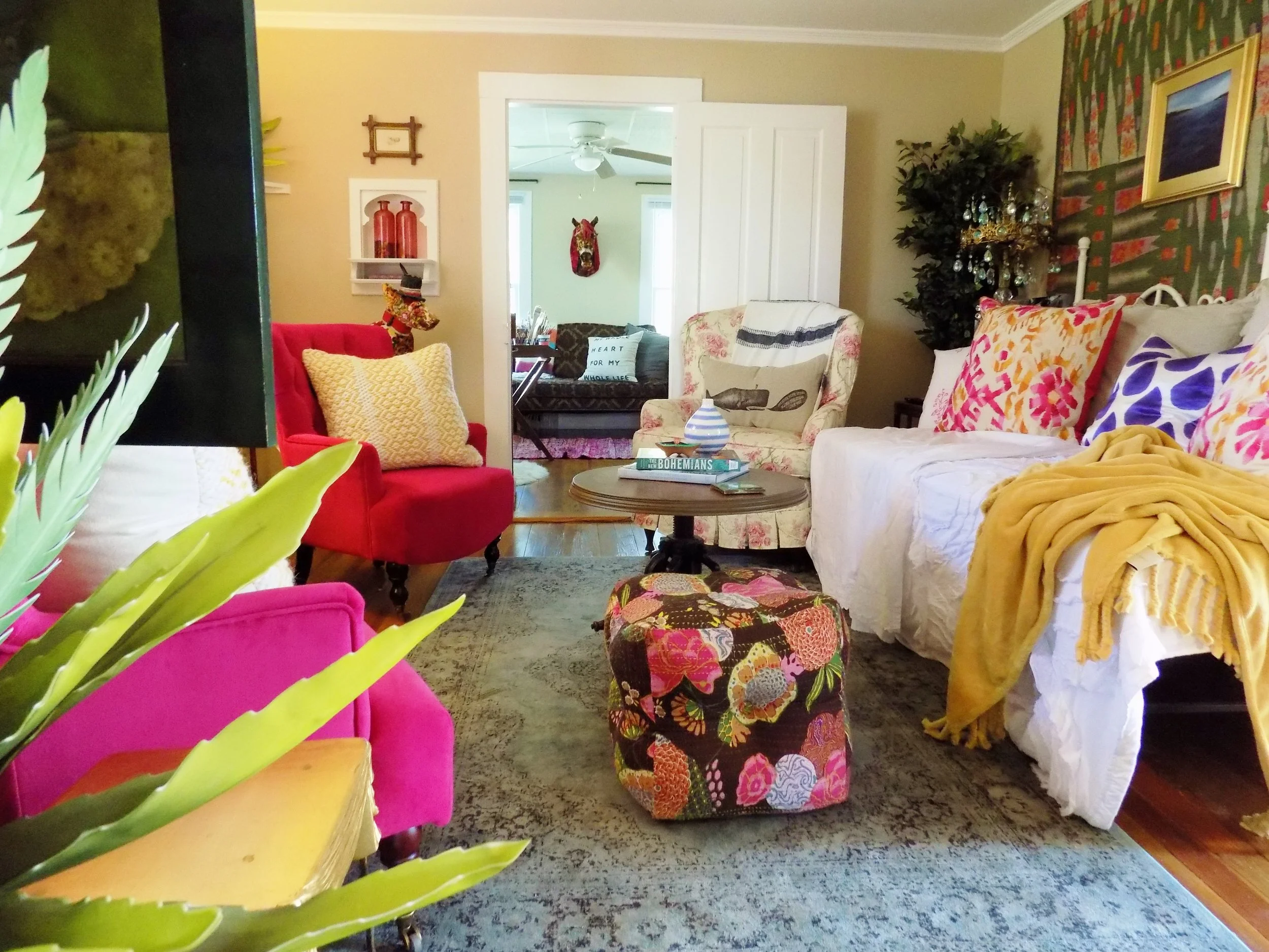  Living room view looking into the art studio. 