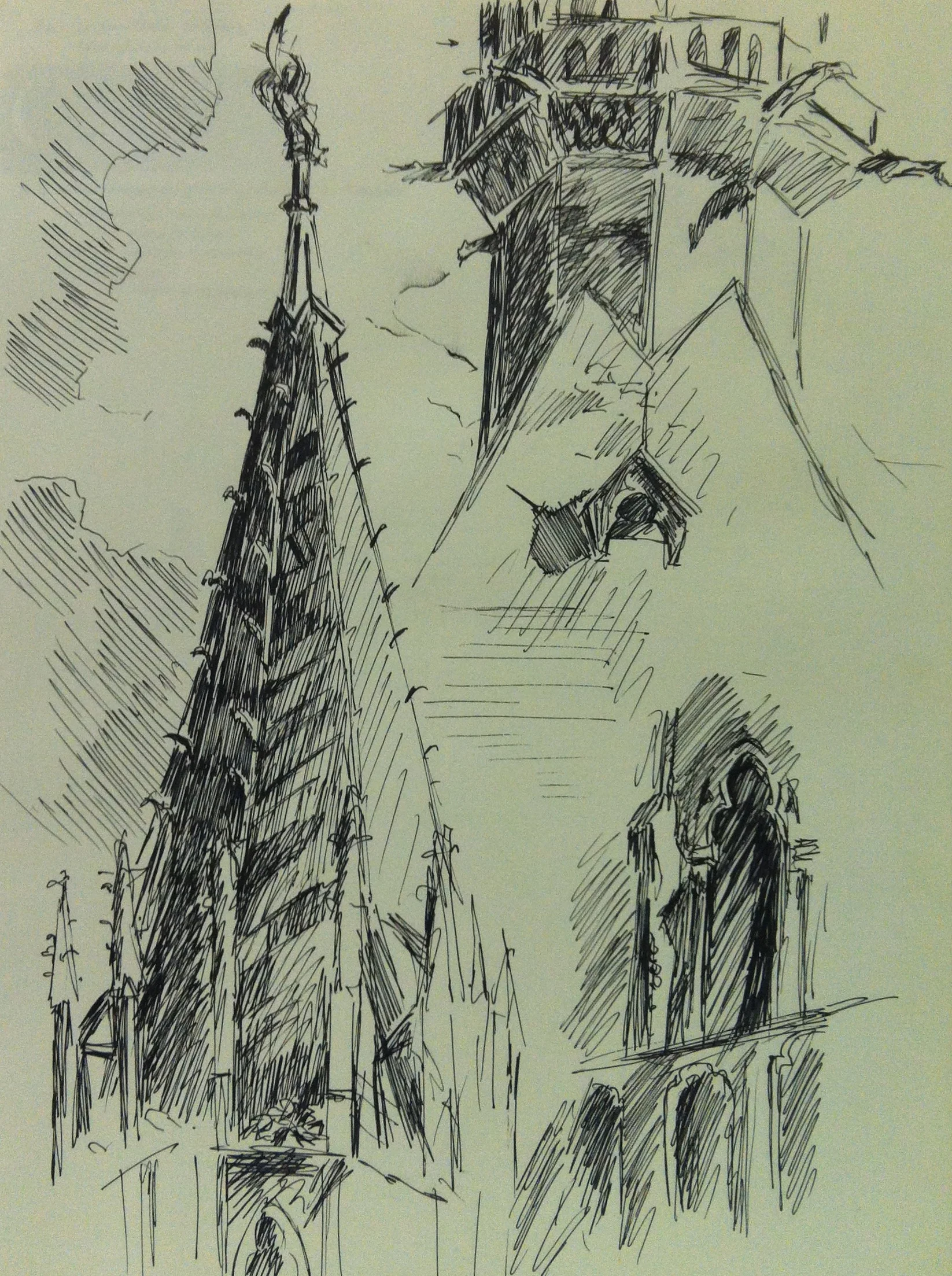 Mt. St. Michel Steeple (3 parts), 2002