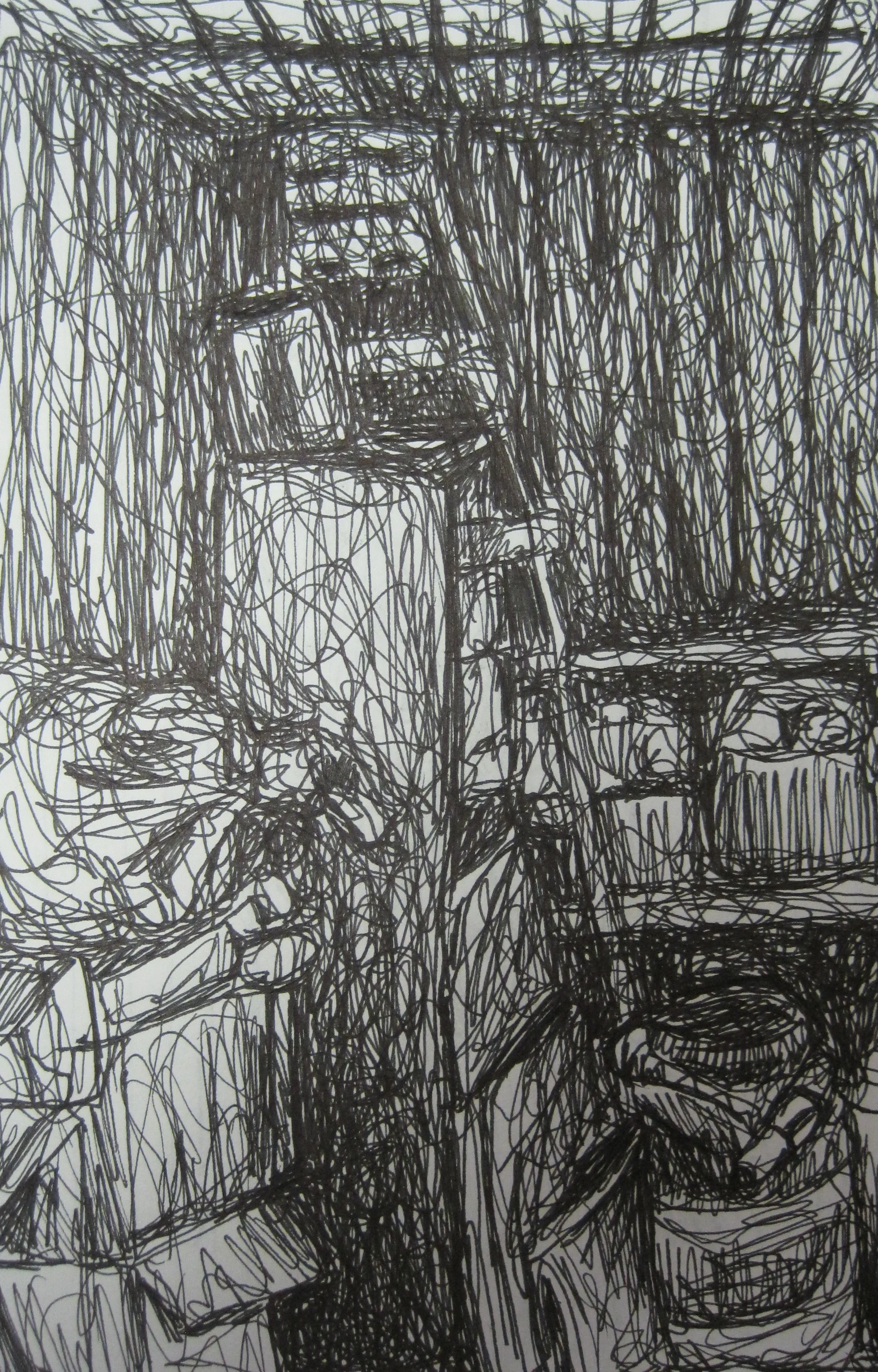 Storage Shed, ink on paper, 2001