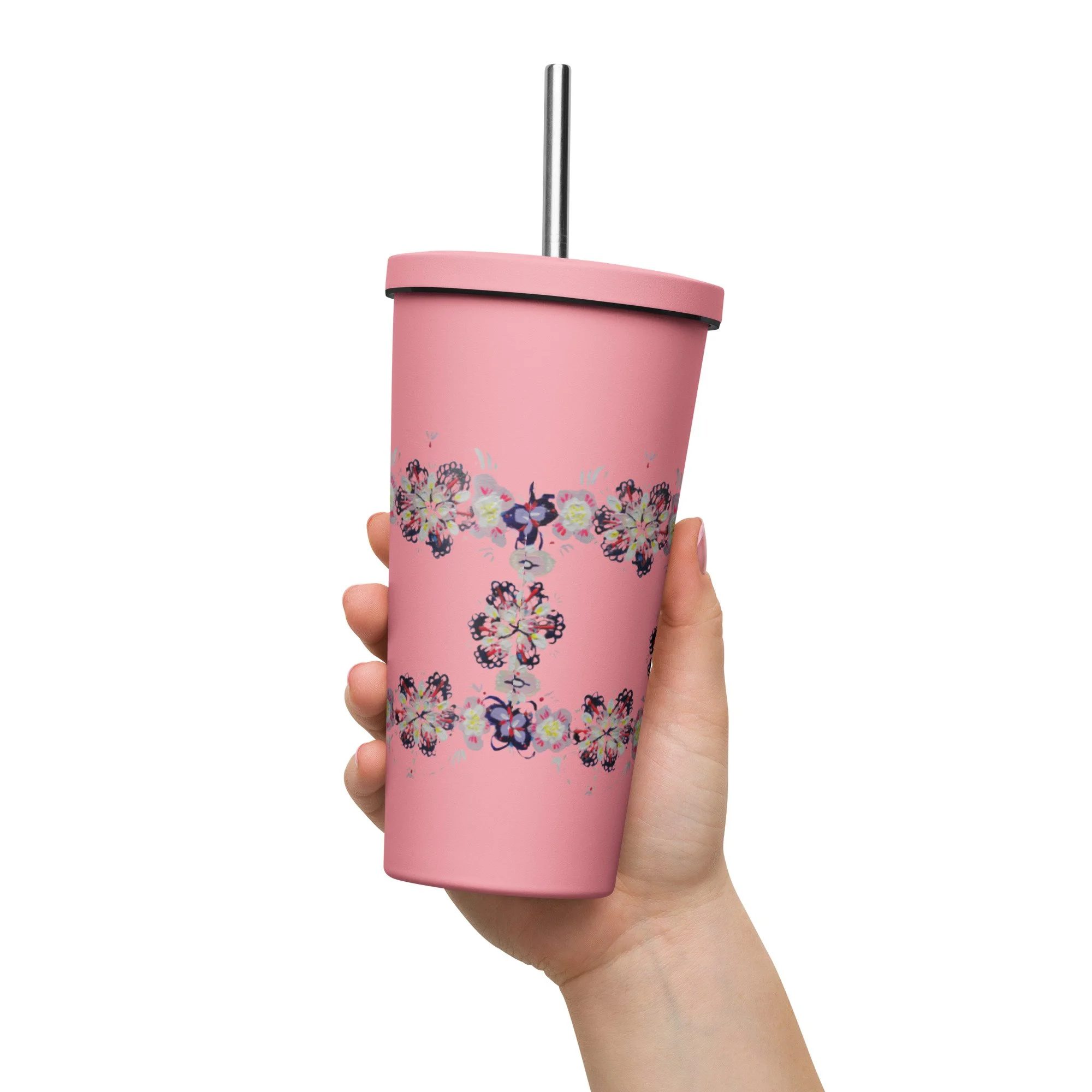 Botanical Bower Insulated Tumbler with a Straw