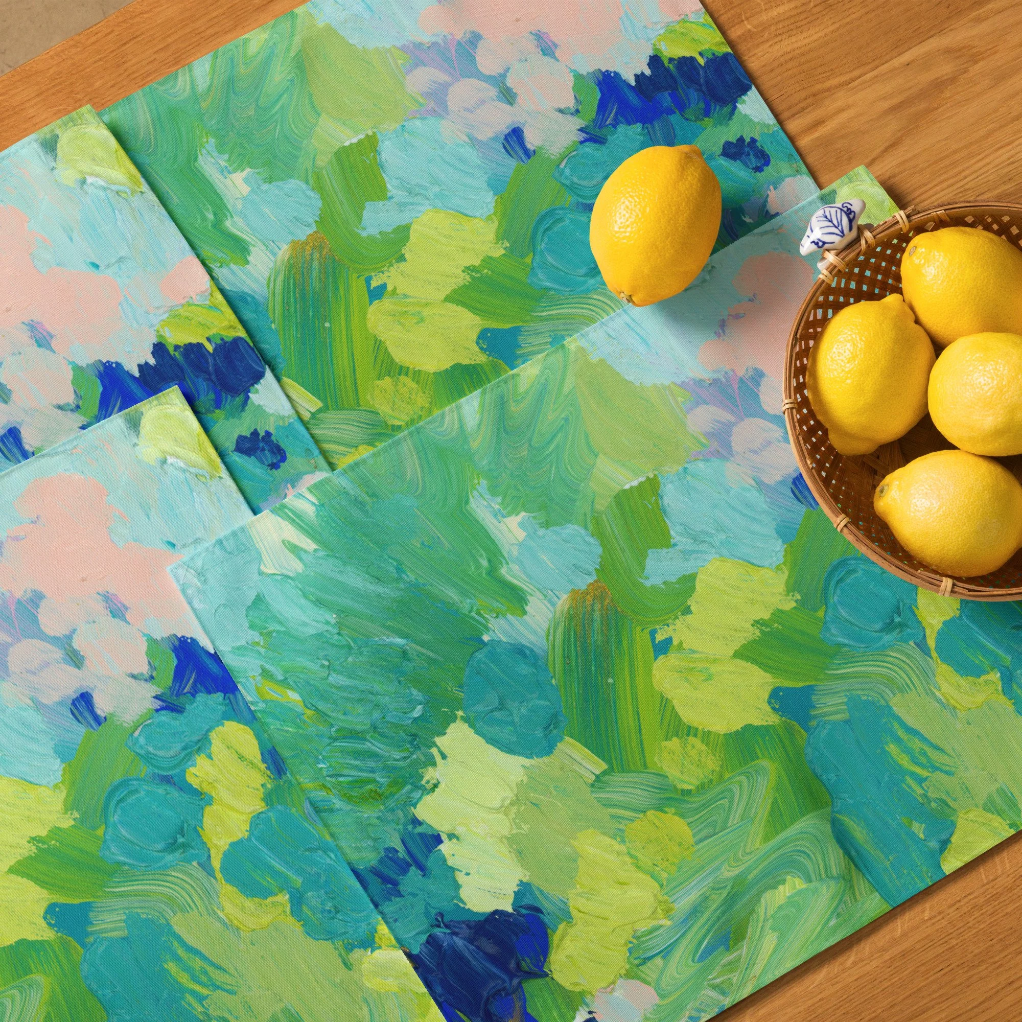 Green Abstract Color Pop Placemat Set