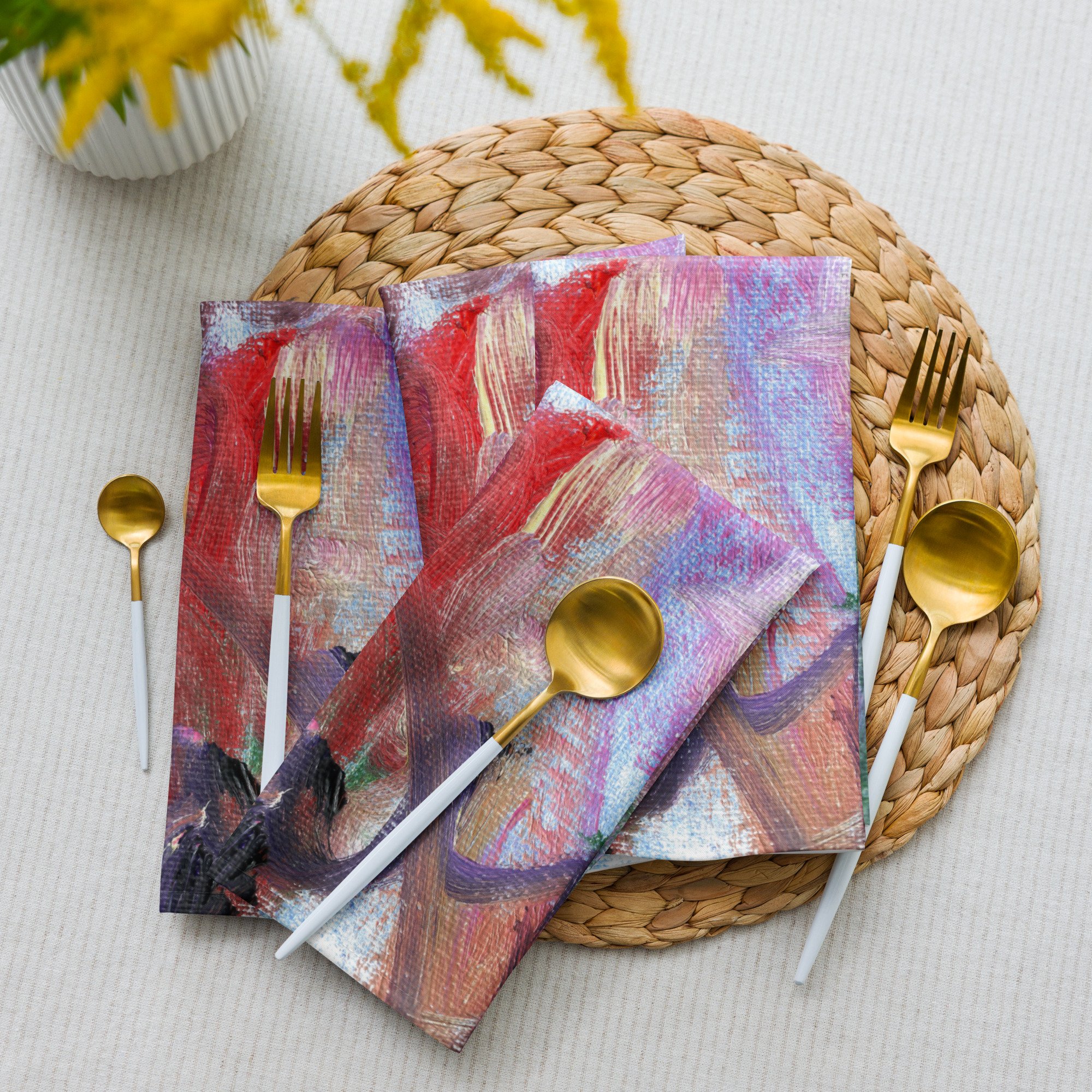 Colorful Abstract Cloth Napkin Set