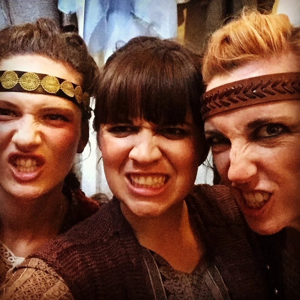 Lady Macbeth (Melissa Booey), Lennox (Jessica Winward), and Banquo (Olivia Schlueter-Corey)