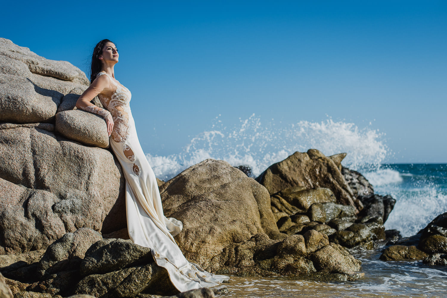 Bride and rocks