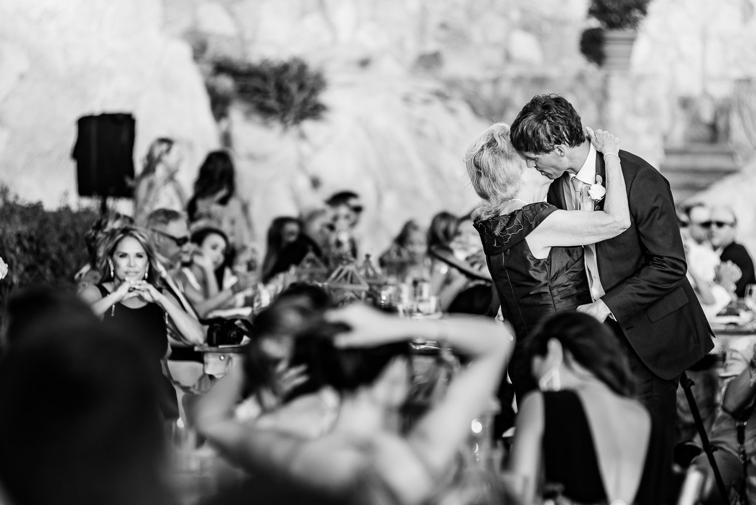  Groom and her mother during their first dance at Pueblo Bonito Sunset Beach Los Cabos, Mexico. GVphotographer is an amazing Los Cabos, Mexico destination wedding professional photographer 