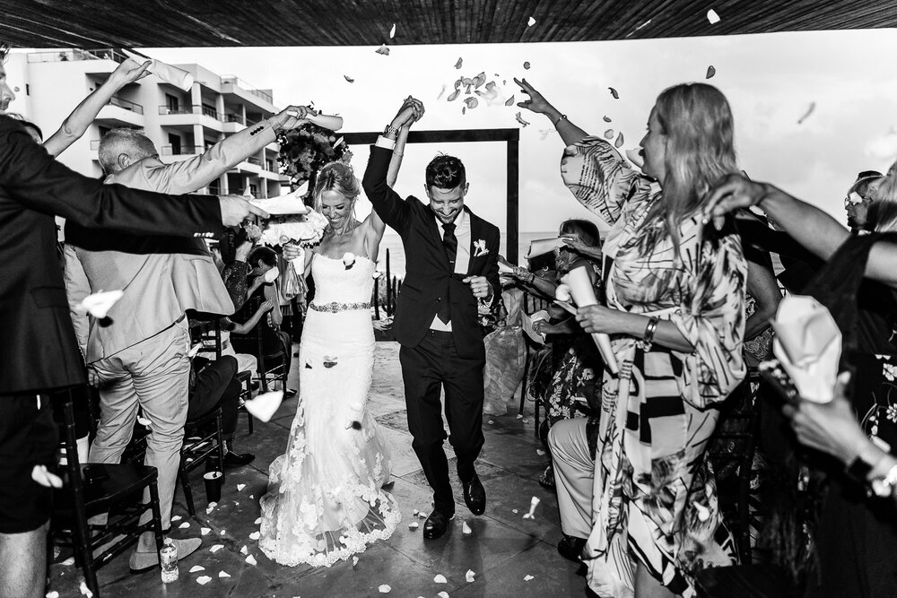 Bride and Goom Grand Exit as Newlyweds