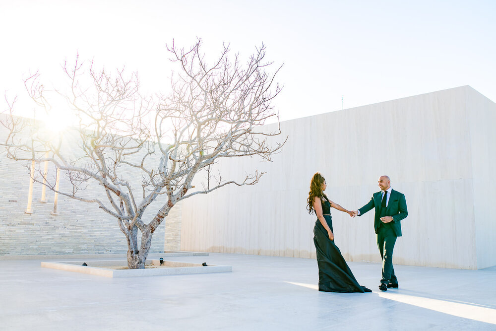 Bride and groom dancing during their photo session at Nobu Los Cabos