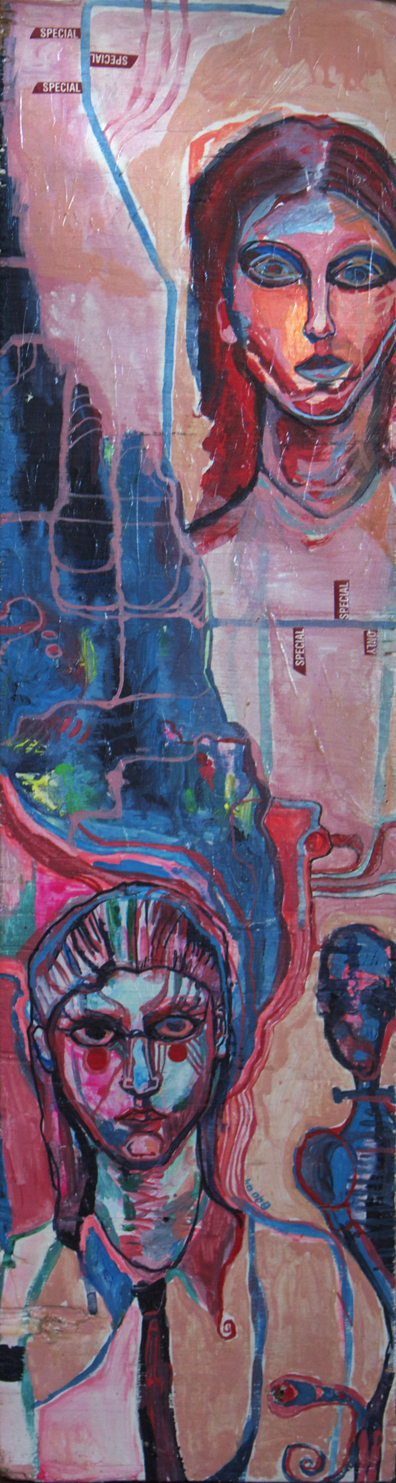 Imagined Memory, mixed media on wood, 26x7", 2004